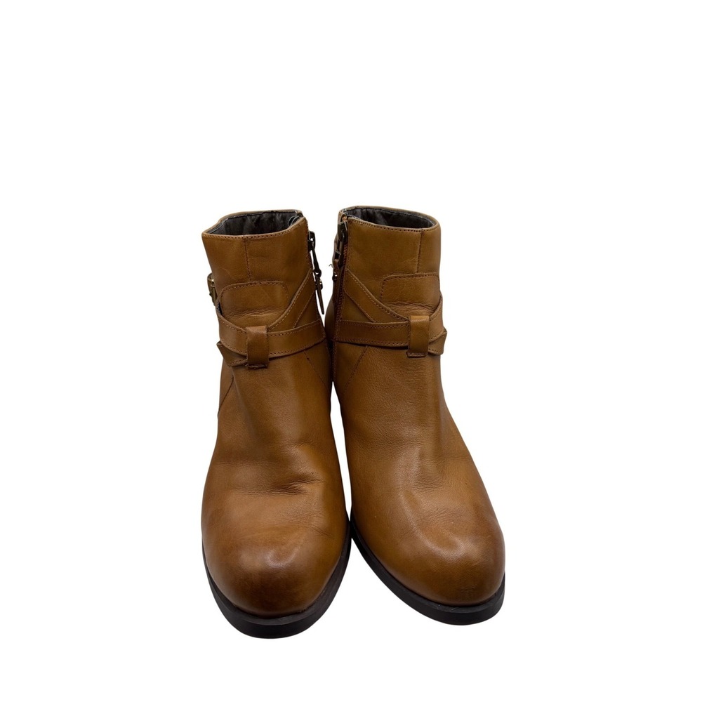 Sperry  Womens 10M Tan Brown Leather‎ Ankle Boots Block Heel STS94029